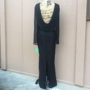 S XL American Night Backless Sequined Gown